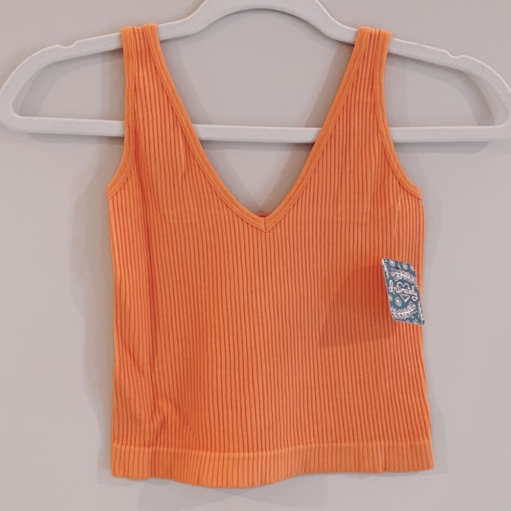 Free People Intimately Orange Melon Ribbed Cami Size XS/Small